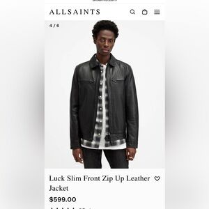 All Saints Leather Jacket - worn twice!